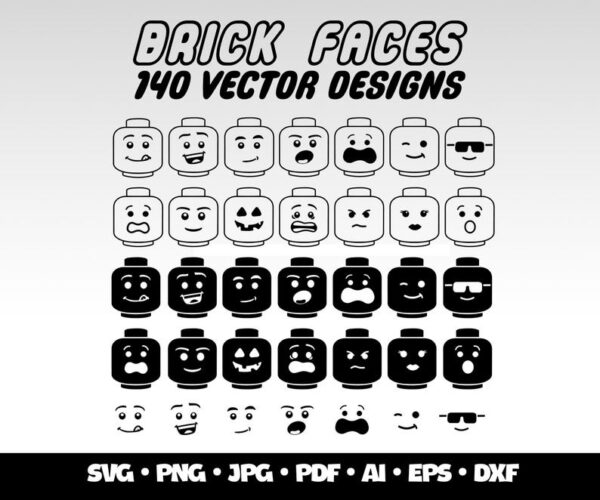 Brick Faces SVG Bundle