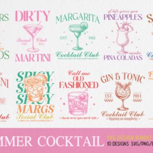 Vintage Summer Cocktail SVG Bundle