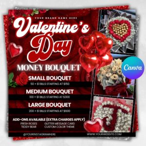 Valentine Money Bouquet Flyer