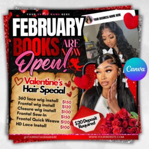 Valentines Day Booking Flyer