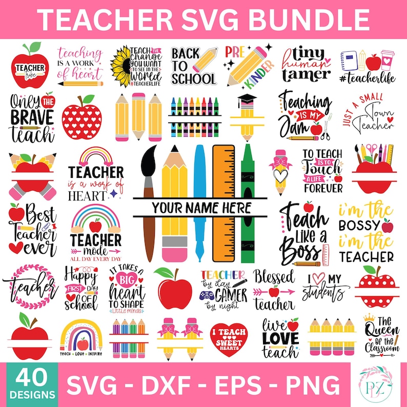 Teacher Svg Bundle, Teacher Life Svg, Teacher Quote Svg, Teacher elements Svg, Teacher Svg, Back to School Svg,Pencil Svg, School Svg,PNG