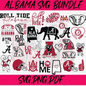 Roll Tide SVG Bundle, Roll Tide Football Quotes SVG PNG, Crimson Football Elephant Clipart, Game Day Cricut Cut Files