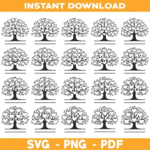 Family Tree SVG Bundle Members Family Reunion Cut Files Cricut Home Decor PNG Clipart Vector Tree of Life Vector