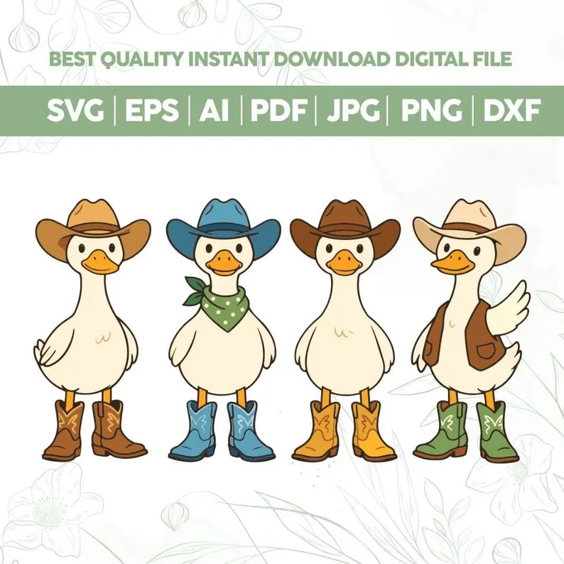 Western Goose SVG PNG,Western Goose Design svg,Funny Goose Png,Cowboy Graphics,Country Farm Goose Design,Goose Sublimation Design,Cricut