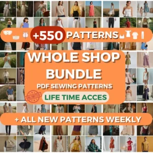Whole Bundle Sewing Patterns | PDF Store Bundle | Cute Patterns Set of Linen Dress, Pants, Skirt, Blouse, Corset, Vest, Cottagecore Vintage