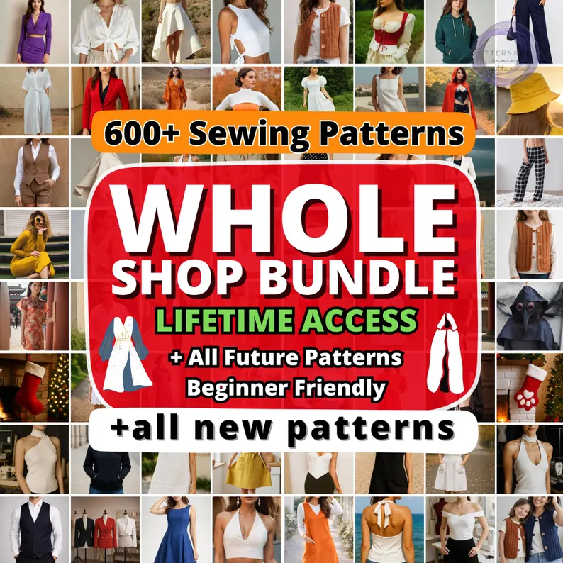 Whole Shop Sewing Pattern Bundle, Beginner Friendly Women Sewing Patterns